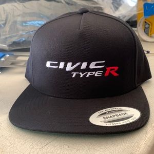 Honda Type R embroidered adjustable flat bill SnapBack - Black